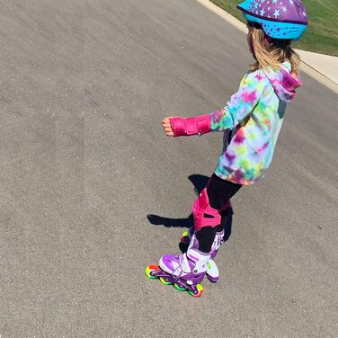 Дитячі ролики JIFAR Inliner Kinder з регульованим освітленням, розміри 30-33, 34-37, для хлопчиків та дівчаток, фіолетовий колір