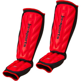 Захист гомілки Ju-Sports V-Shape C19 з бавовни для бойових мистецтв, MMA, кікбоксингу, муай-тай, червоний, розмір S/M
