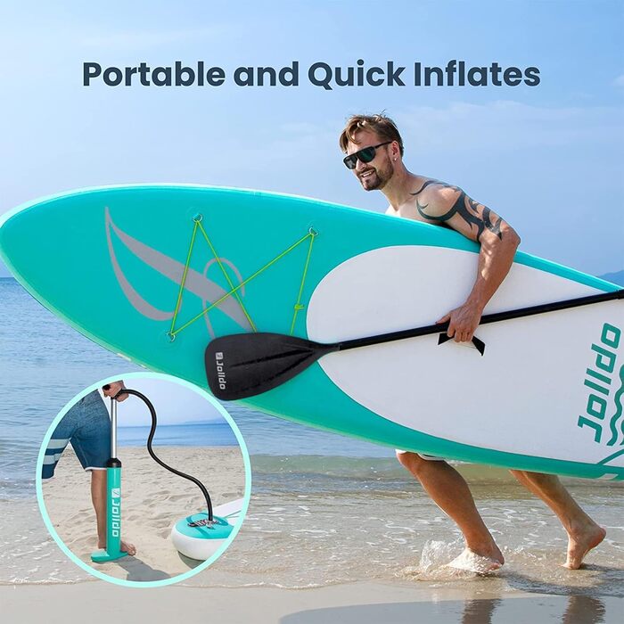 Надувна SUP-дошка Jolldo 320 см м'ятна для серфінгу