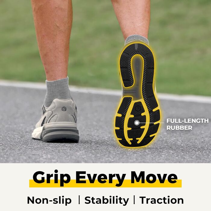 Кросівки для бігу FitVille для чоловіків з широкою стопою (X-широкі) сірого кольору, розмір 44.5 EU, спортивні, зручні, дихаючі, з неслизькою підошвою