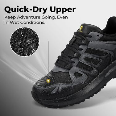 Черевики для хайкінгу FitVille для чоловіків, широкі, водонепроникні, розмір 40-50, чорні