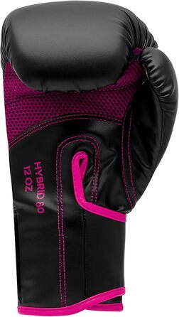 Боксерські рукавички adidas Hybrid 80 для боксу, кікбоксингу, MMA, фітнесу, тренувань, для дітей, чоловіків і жінок, чорні/рожеві, 8 oz
