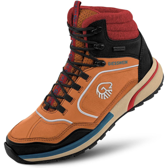 Чоловічі водонепроникні трекінгові черевики Giesswein Wool Cross X Alpine - для хайкінгу та походів у горах (47 EU, Коричневий)