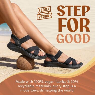 Жіночі сандалії Skechers Ultra Flex 3.0 Never Netter Hands Free Slip-ins, чорні, сітка Gore, розмір 39 EU
