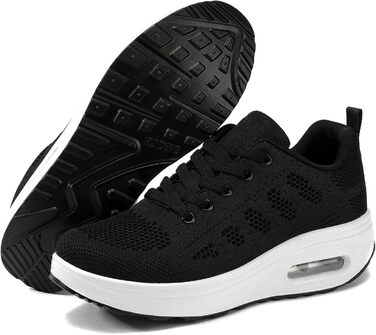 Жіночі бігові кросівки AHICO: легкі, дихаючі, для бігу та прогулянок, сітка, чорно-білі (37 EU)