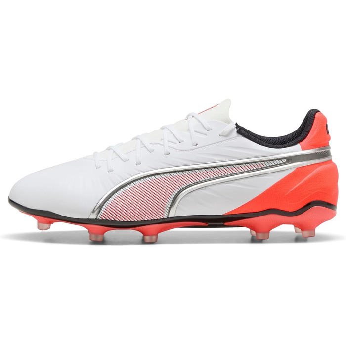 Футбольні бутси PUMA King Match Fg/Ag (46.5 EU) – білий/сріблястий/червоний, унісекс