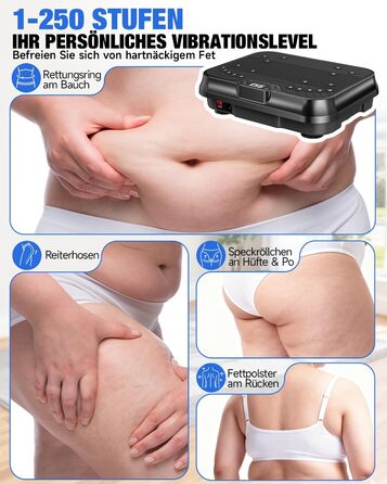 Віброплатформа для фітнесу HomeFitnessCode Mini - для жінок, з регулюванням інтенсивності, тренажер для дому, схуднення, нарощування м'язів, все тіло, чорний глянцевий