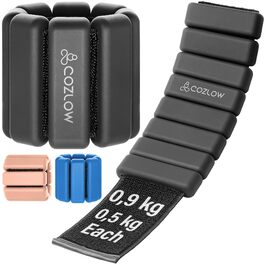 Обвагрузки для зап'ясть та щиколоток Cozlow, набір 2 шт по 0.45 кг (1 lb), чорні, для чоловіків та жінок