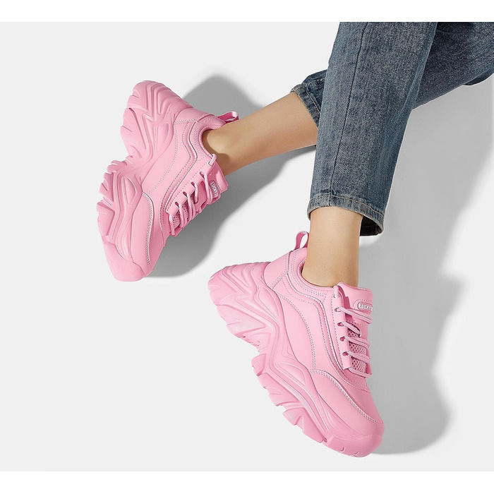 Кросівки жіночі LUCKY STEP Chunky на платформі, рожеві, 37 EU - зручні кеди на підборах