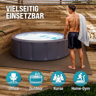 MONZANA® 36 килимків для фітнесу та басейну 30x30 см, 3 м², антиковзкі, EVA піна, сірі - захист підлоги