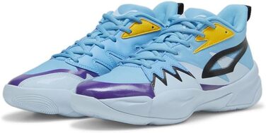 Баскетбольні кросівки PUMA Genetics для чоловіків, білий-електрик лайм, розмір 43 EU / 44.5 EU, блакитний, крижаний блакитний