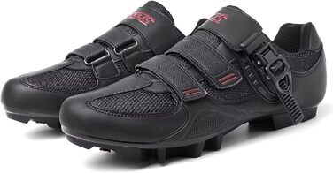 Велосипедні черевики Mountain для чоловіків та жінок, MTB, SPD, для гірського велосипеда, з пряжкою, зелені (40 EU, C Чорний Червоний)