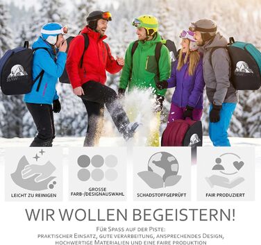 Чохол для лижних черевиків BambiniWelt Rafael K. - місткий, водонепроникний, з ручками та плечовими ременями, чорно-бордовий