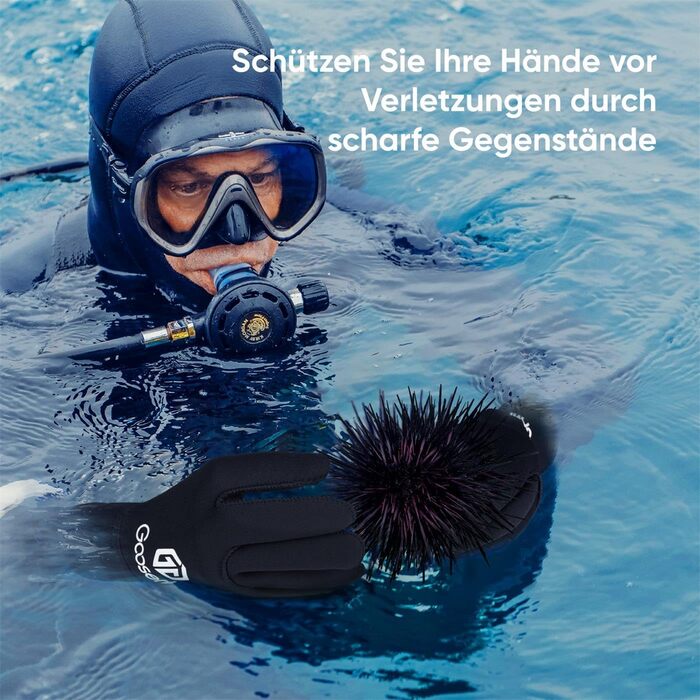 Рукавички для плавання та дайвінгу з неопрену Goosehi, 3 мм, для чоловіків та жінок, з посиленими гумовими вставками, гнучкі терморукавички для дайвінгу, снорклінгу, серфінгу, каякінгу (Морська синя, L)