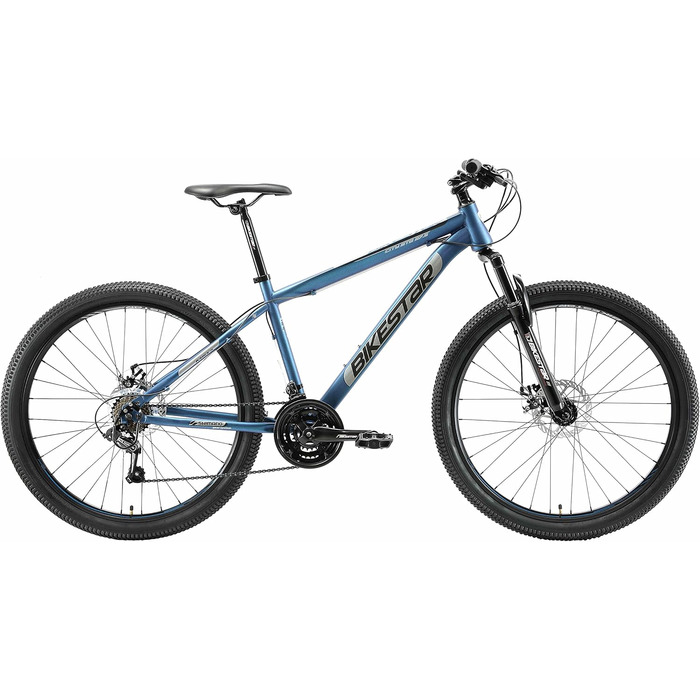 Гірський велосипед BIKESTAR Hardtail з 21-швидкісною трансмісією Shimano, дисковими гальмами, колесами 26/27.5/29 дюймів, рамою 15/17/19 дюймів, MTB