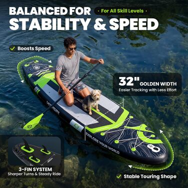SUP Board PLANETEN надувний 320-335 см до 150 кг, комплект для початківців