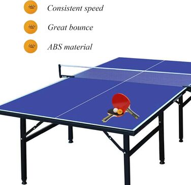 MAPOL 50 штук помаранчевих тенісних м'ячів для настільного тенісу (3 зірки), велика упаковка, для просунутого тренування