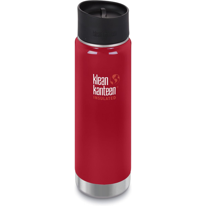 Термос-бутилка Klean Kanteen Wide з вакуумною ізоляцією та кришкою Cafe Cap 2.0, 0,47 л, мінерально-червона