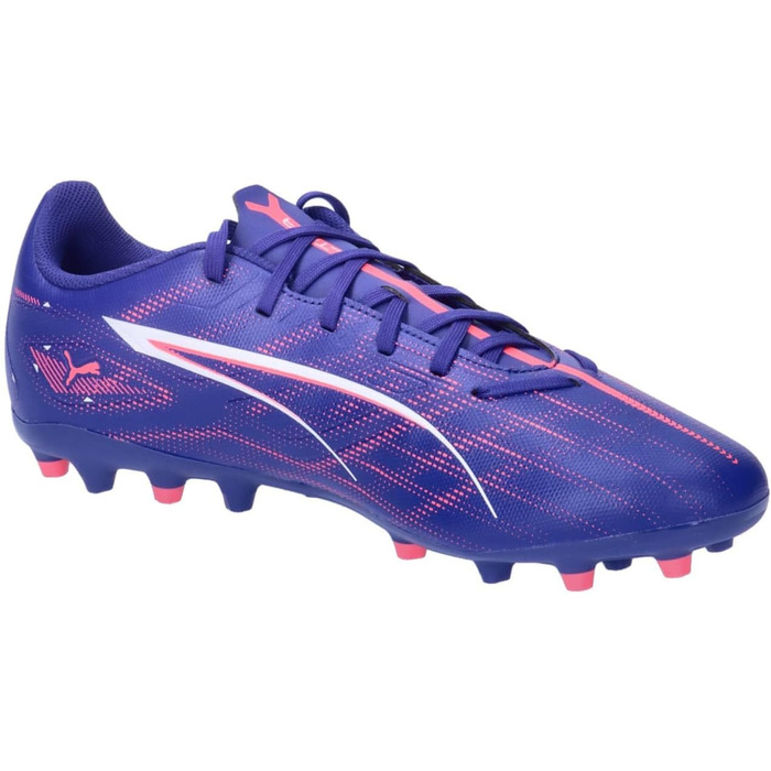 Кросівки футбольні PUMA Ultra 5 Play Mg для гри на твердих поверхнях, 43 EU, Lapis Lazuli/Puma White/Sunset Glow