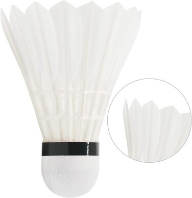 Набір для бадмінтону: 12 професійних м'ячів з гусячого пір'я, міцні, для гри та тренувань