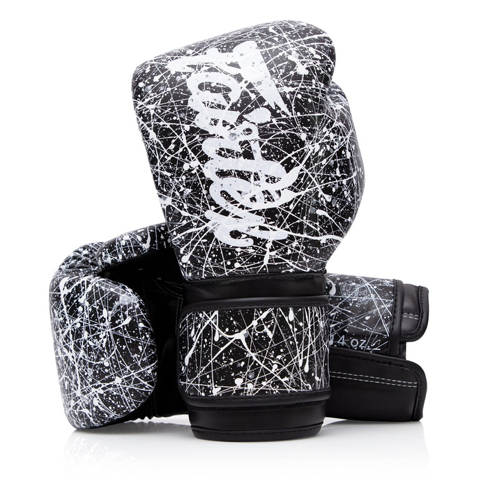 Боксерські рукавички Fairtex Muay Thai BGV14 для тренувань та спарингу, 12 oz (чорно-білі) - унісекс, чоловічі, жіночі, дитячі