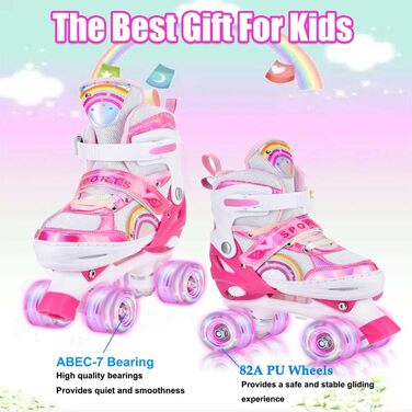 Роликові ковзани для дівчаток Vertellbar з LED підсвічуванням. Розміри 31-42, комфортні ролики для підлітків та початківців.