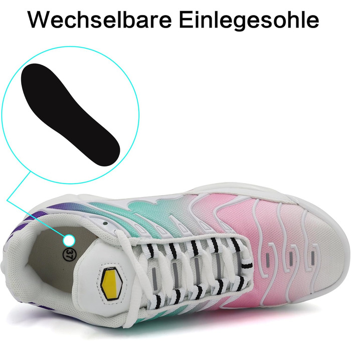 Унісекс кросівки для жінок та чоловіків, амортизація, спортивне взуття, легкі бігові кросівки (36 EU, Multicolor White)