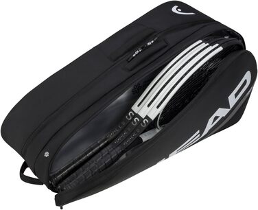 Тенісна сумка HEAD Tour Racquet Bag L, чорна/біла
