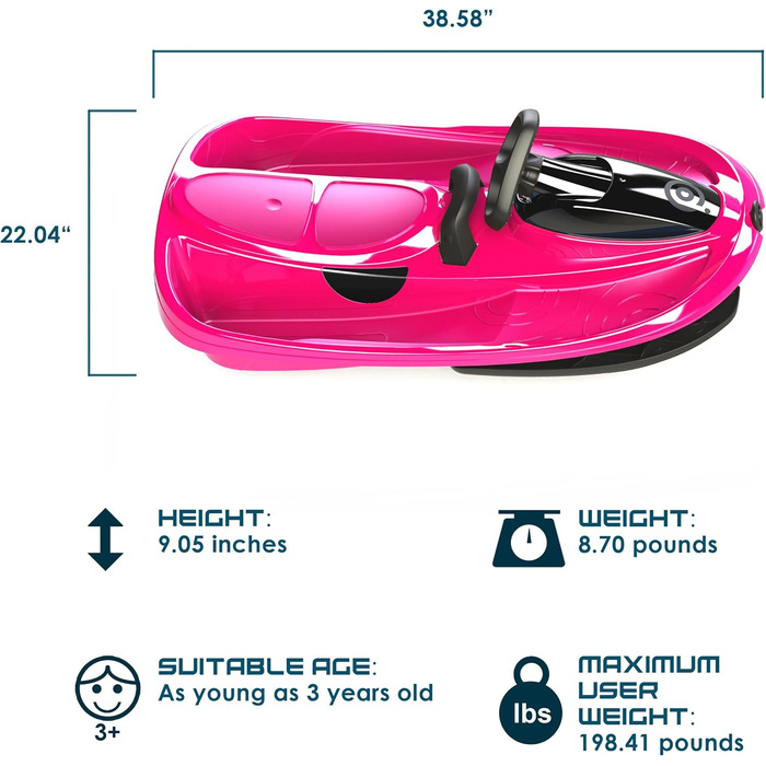 Керований дитячий снігокат Gizmo Riders Stratos Monster Pink, універсальний розмір