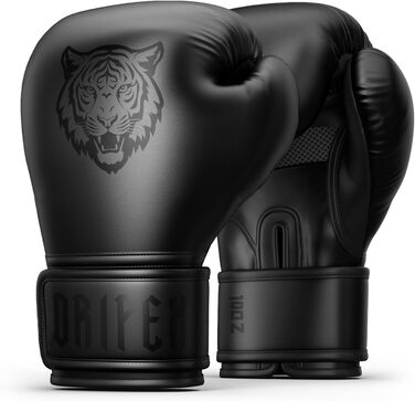 Боксерські рукавички Dripex з PU шкіри, чорні, 10 oz. Для боксу, ММА, муай-тай, кікбоксингу. Розміри: 8, 10, 12, 14, 16 oz