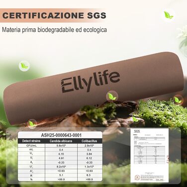Йога мат Natura Rubber: антибактеріальний, неслизький, для фітнесу та занять йогою вдома, 183x61x0,5 см