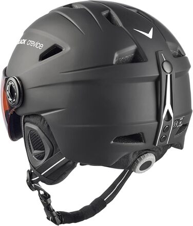 Шолом гірськолижний BLACK CREVICE Silvretta I з візором, чорний/білий, полікарбонат, регульований, для чоловіків та жінок