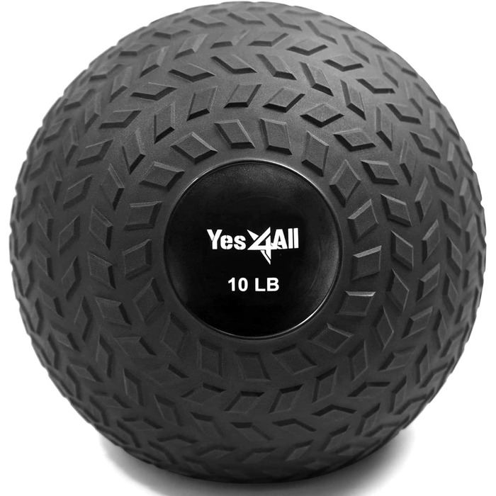 М'яч для ударів Yes4All Medizinball - 4.5кг, 6.8кг, 9кг, 11.3кг, 13.6кг, 18кг - чорний, синій, блакитний, помаранчевий, глянцевий для силових тренувань та фітнесу