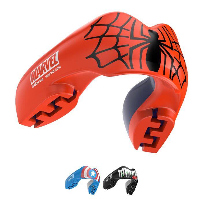Капа спортивна Marvel Spider-Man для захисту зубів з брекетами, універсальний розмір. Капа для регбі, MMA, боксу, хокею, дзюдо, кікбоксингу та інших контактних видів спорту