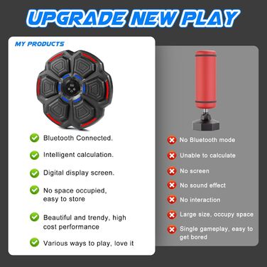 Боксерський тренажер Forhome з LED-підсвіткою та Bluetooth, професійний настінний, з рукавичками, 9 режимів швидкості та лічильник