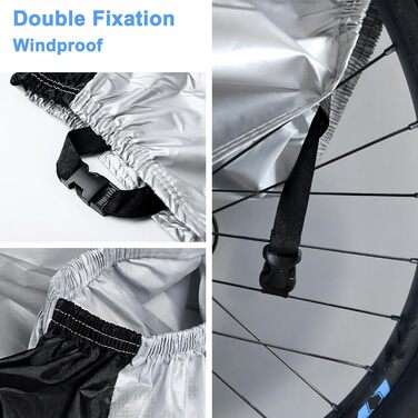 Захисний чохол для велосипеда MINVOO: водонепроникний, від сонця, пилу та вітру. Підходить для електровелосипедів. Срільно-чорний колір