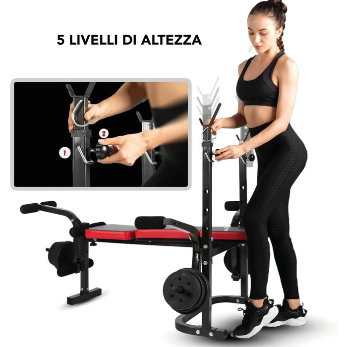 Універсальна лавка для жиму FFitness з регульованою спинкою та стійкою для штанги