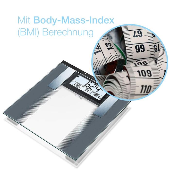 Ваги Sanitas SBG 21 Diagnose: зважування, аналіз складу тіла (жир, вода, м'язи, кістки, калорії)