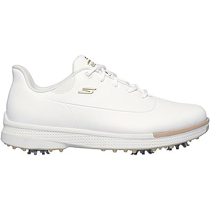 Жіноче golf-взуття Skechers Go Jasmine з шипами, водонепроникне (40 EU, Білий/Золотий)
