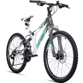 Дитячий велосипед Bergsteiger Montreal 20/24 дюймів, 18 швидкостей Shimano, гірський велосипед з повною амортизацією для хлопчиків і дівчат, від 6 до 13 років