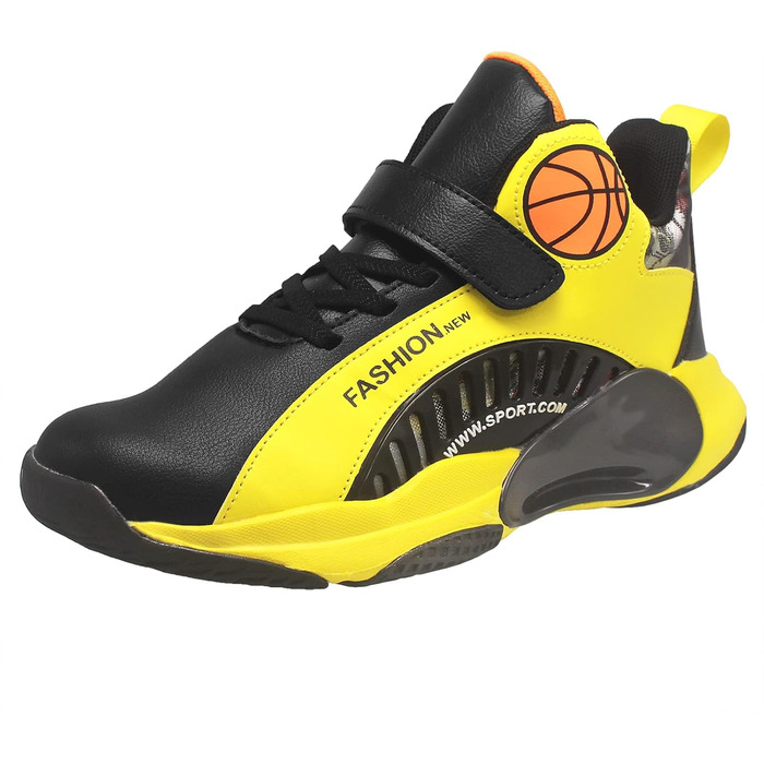 Дитячі кросівки для хлопчиків, спортивні, на липучці, розмір 30-40, 32 EU, чорно-жовті