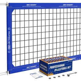Професійний волейбольний комплект Weiss: сітка 32x3.3FT з двома сталевими тросами та бічними стійками для двору, школи, майданчика