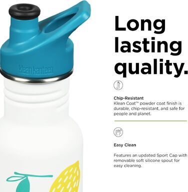Сталева багаторазова пляшка для води Klean Kanteen (Lemons), унісекс, 1008925