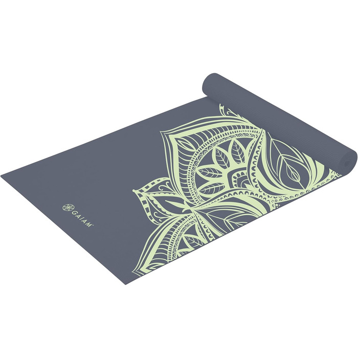 Йога мат Gaiam Premium 5 мм – антиковзка тренувальна килимок для йоги, пілатесу та фітнесу (172,7 x 61 x 5 мм), колір Cool Mint Point