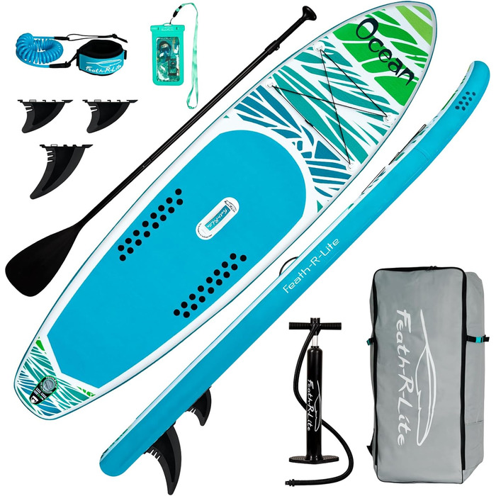 Надувна SUP-дошка FunWater Dolphin для дорослих, повний комплект: весло, насос, рюкзак, ланцюг, водонепроникна сумка