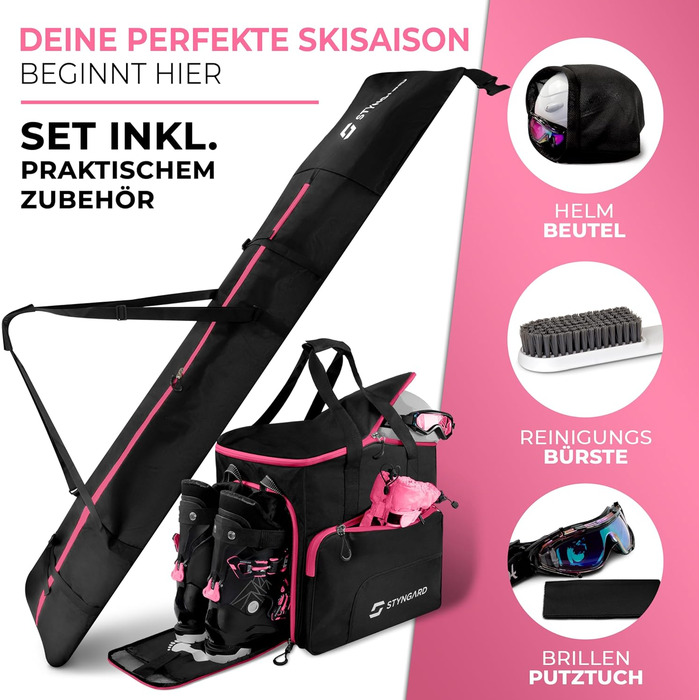 Чохол для сноуборду STYNGARD Calgary з сумкою для черевиків (140-190 см) - чорно-рожевий