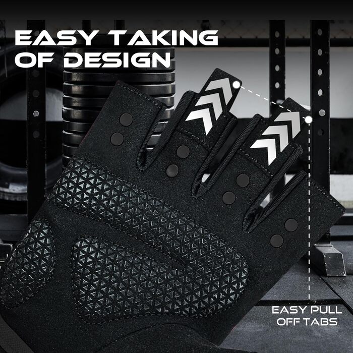 Фитнес-рукавички BEAST RAGE: дихаючі, для чоловіків та жінок, важке підняття, бодібілдинг, тренування, неслизькі, кросфіт, силові тренування, велоспорт (XL, Чорний)