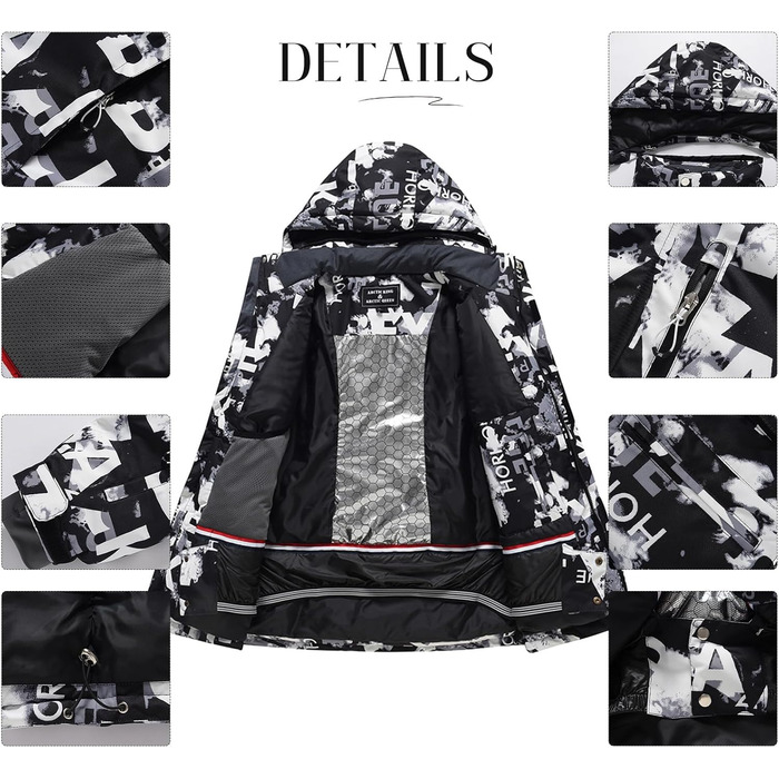 Сніговий костюм чоловічий HOUZONIY (L, 434+Schwarz) - водонепроникний, 2-частинний