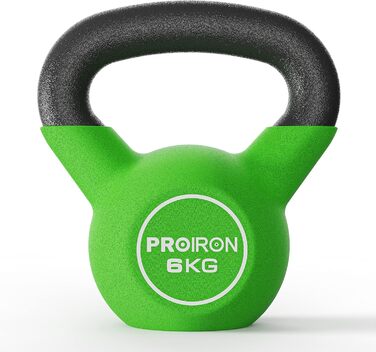 Гиря PROIRON 6 кг з неопреновим покриттям, для фітнесу та кросфіту, захист підлоги