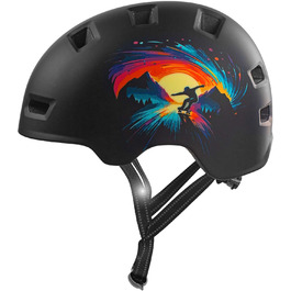 Шолом Crazy Safety Rampage Orange Schlange для велосипеда, скейтборду, роликів і BMX, для чоловіків, жінок і дітей, розмір M (54-57 см), регульований захисний шолом для скейтерів і велосипедистів